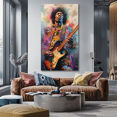Immagine JIMI HENDRIX - Toni di fuoco | 100% originale dipinto ad acrilico