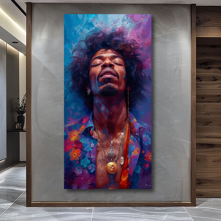 Immagine JIMI HENDRIX - Esplosione di armonia | 100% originale dipinto ad acrilico