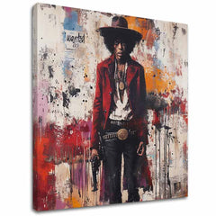 Dipinto Jimi Hendrix - Wild West in acrilico | 100% originale dipinto con acrilico