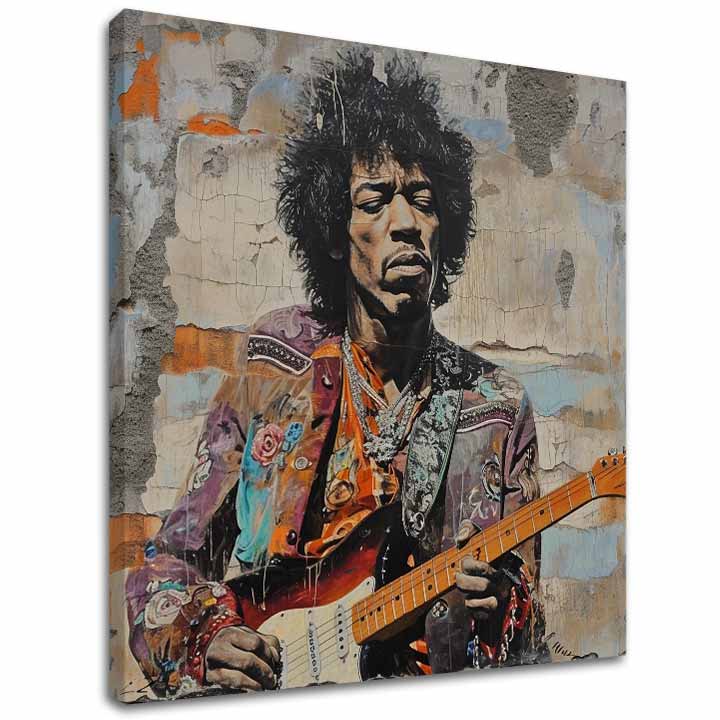 Immagine JIMI HENDRIX - Chitarra poesia | 100% originale dipinto ad acrilico