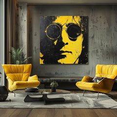 Dipinto di John Lennon - Riflesso giallo della realtà | Dipinto acrilico originale al 100%