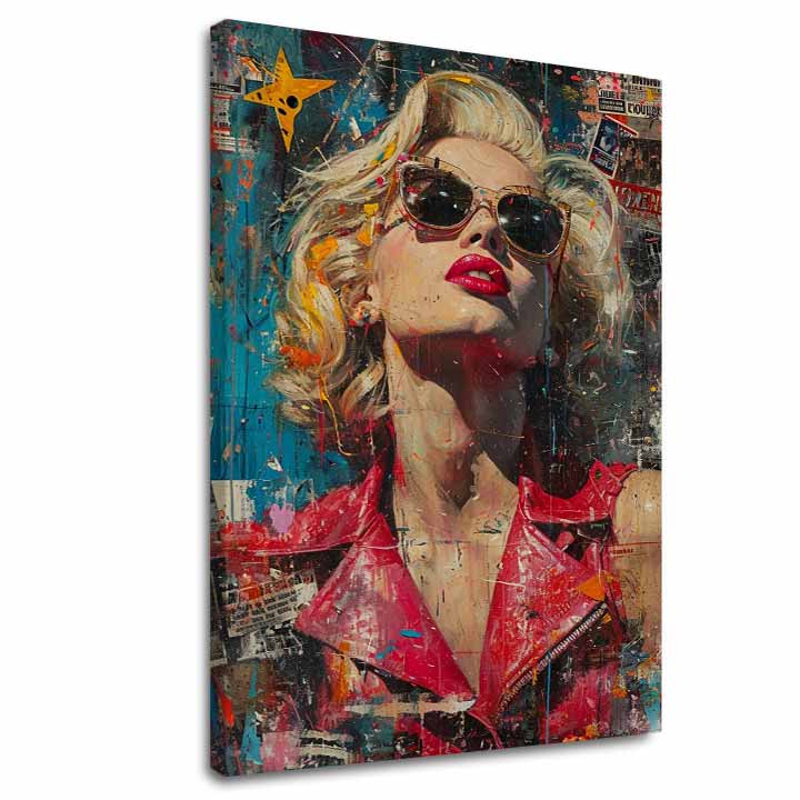 Immagine MARILYN MONROE - Icona nel bagliore delle luci | 100% originale dipinto ad acrilico