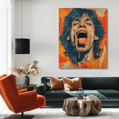 Immagine MICK JAGGER - Il potere della scena rock | 100% originale dipinto ad acrilico
