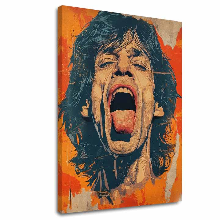 Immagine MICK JAGGER - Il potere della scena rock | 100% originale dipinto ad acrilico