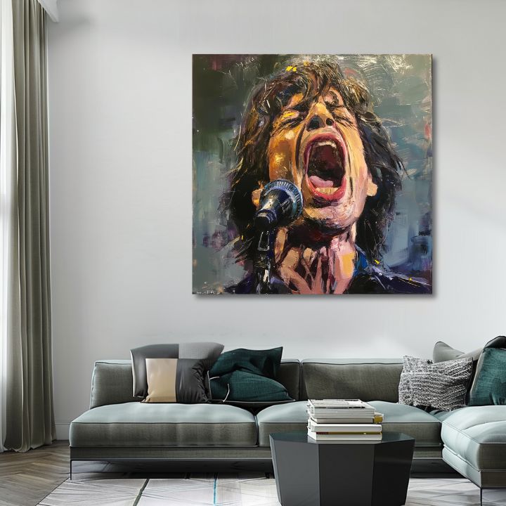 Immagine MICK JAGGER - Leggenda sul palcoscenico | 100% originale dipinto ad acrilico