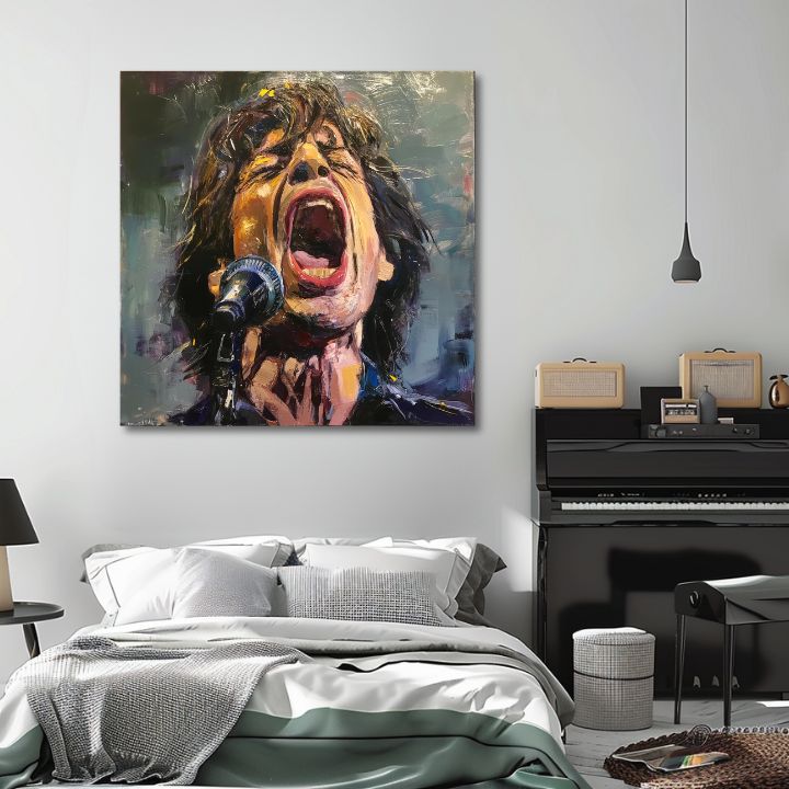 Immagine MICK JAGGER - Leggenda sul palcoscenico | 100% originale dipinto ad acrilico