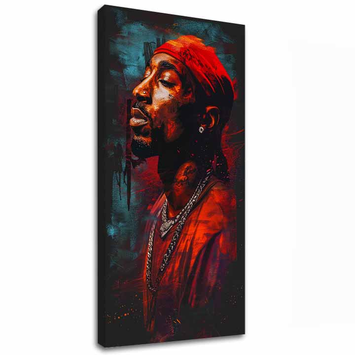 Immagine TUPAC SHAKUR - Icona dietro il microfono | 100% originale dipinto ad acrilico