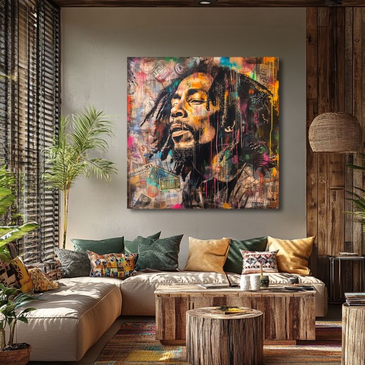 Dipinto Bob Marley - Artista reggae | Dipinto acrilico originale al 100%