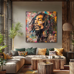 Dipinto Bob Marley - Artista reggae | Dipinto acrilico originale al 100%
