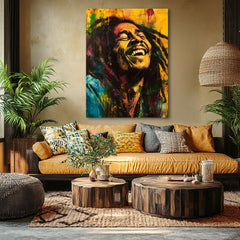 Dipinto Bob Marley - Stella giamaicana | Dipinto acrilico originale al 100%