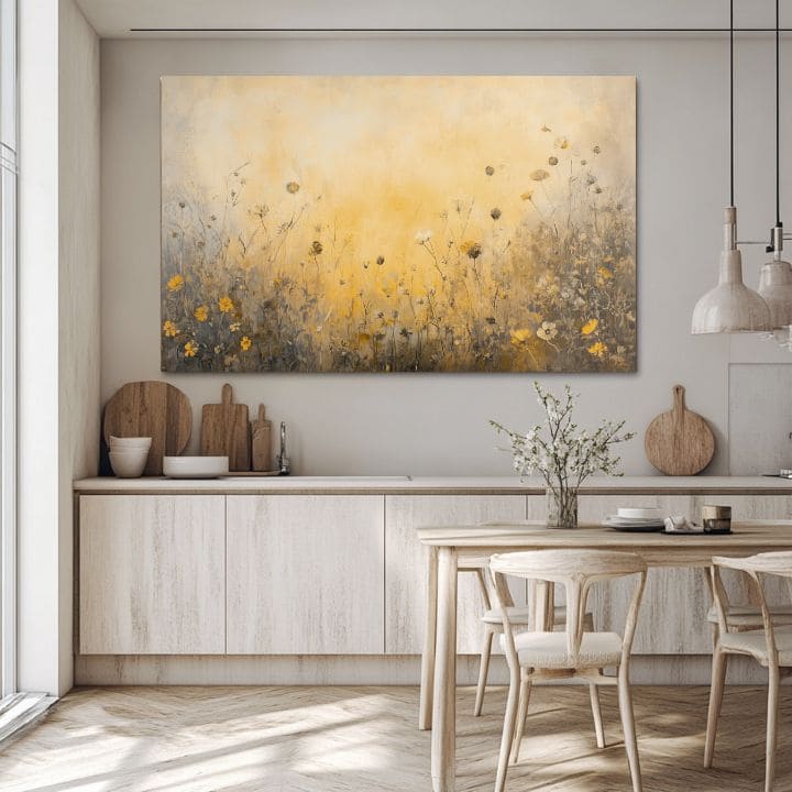 Pittura di un prato soleggiato | 100% pittura acrilica originale