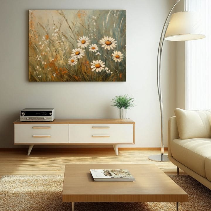 Dipinto danza bianca di fiori | 100% originale dipinto con acrilici