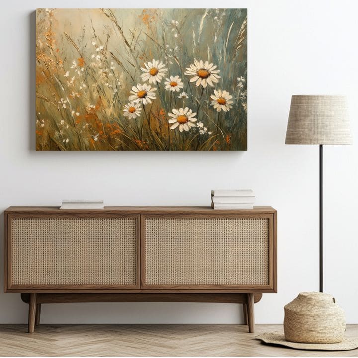 Dipinto danza bianca di fiori | 100% originale dipinto con acrilici
