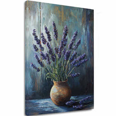Dipinto Armonia di Lavanda | Pace in un vaso di argilla | Dettagli in acrilico