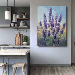 Dipinto Sussurro di Lavanda | Campi pieni di profumi | Dettagli acrilici