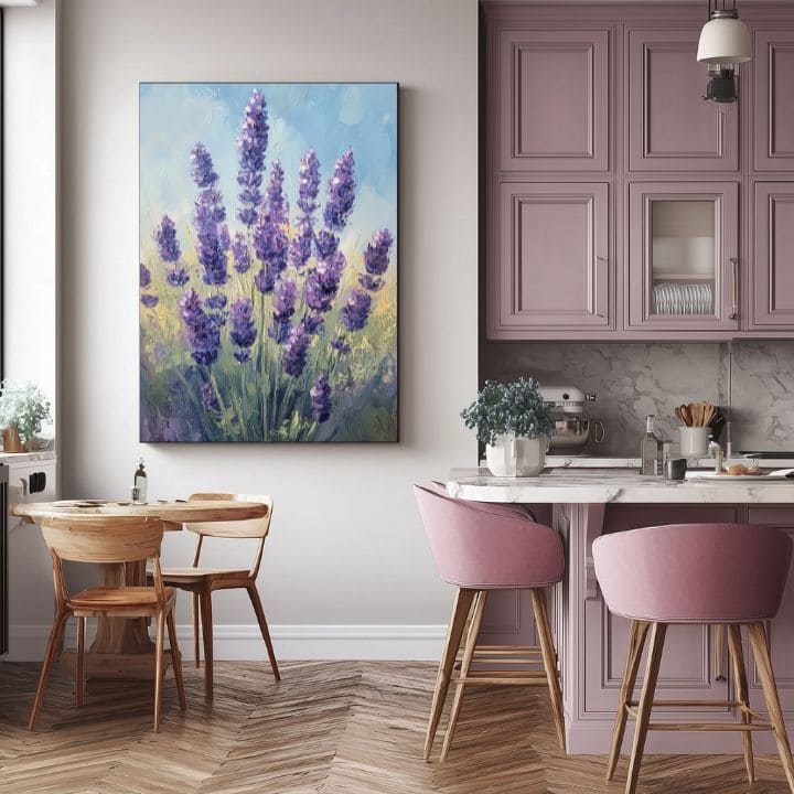 Pittura Lavanda che sussurra | Campi pieni di profumo | Dettagli in acrilico