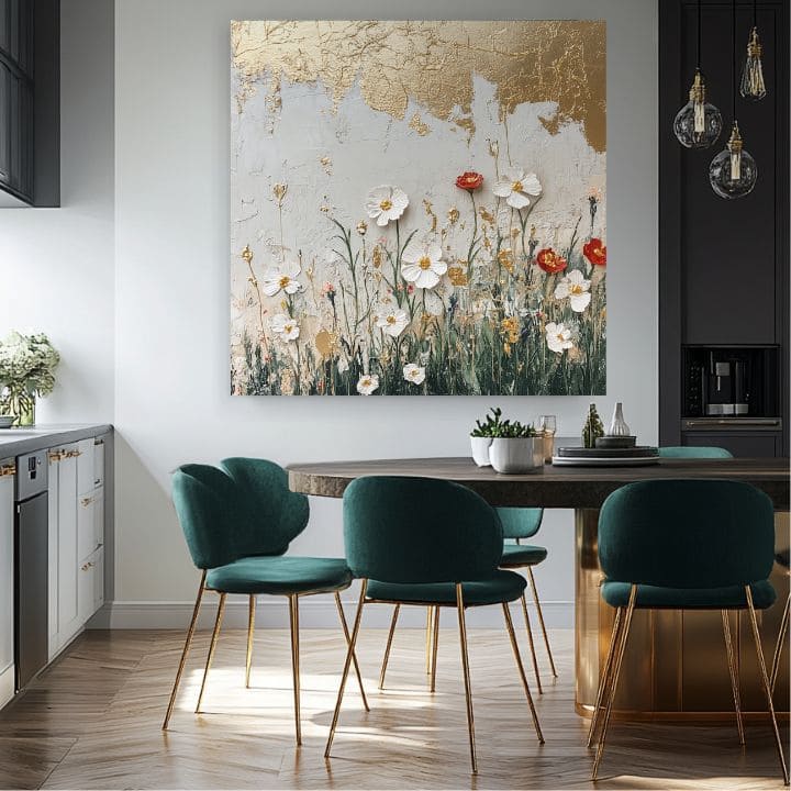 Pittura tocco d'oro della natura | 100% originale dipinto ad acrilico