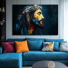 Peaceful Jesus | Dipinto con acrilico e foglia d'oro