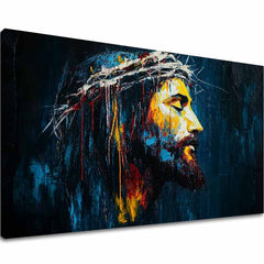 Peaceful Jesus | Dipinto con acrilico e foglia d'oro