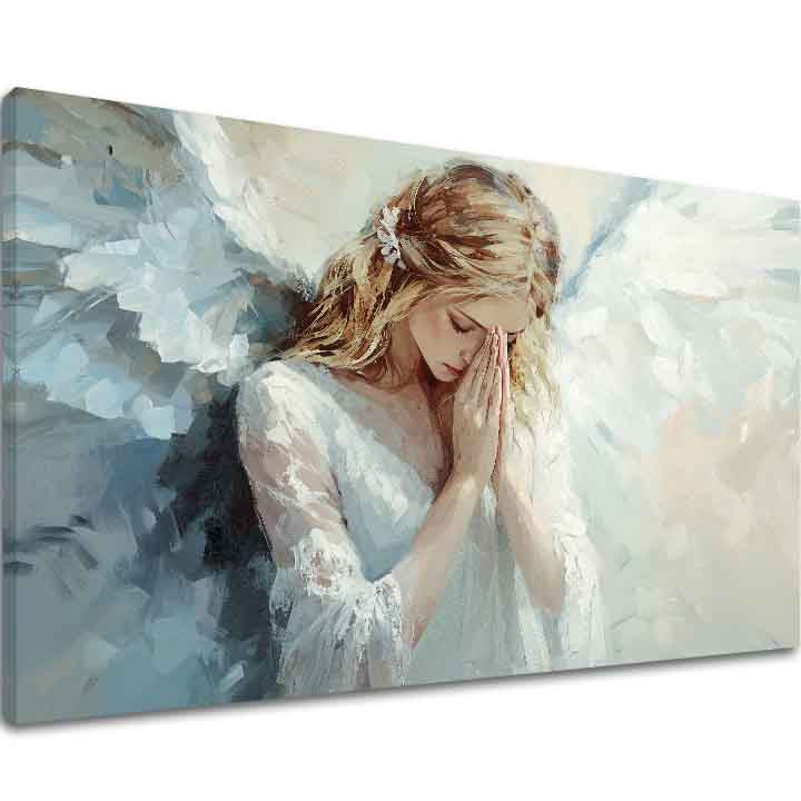 Dipinti di angeli Tocco celeste | Dipinto acrilico originale al 100%