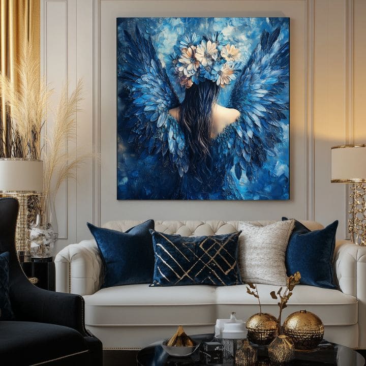 Dipinti di angeli Volto misterioso | Dipinto acrilico originale al 100%