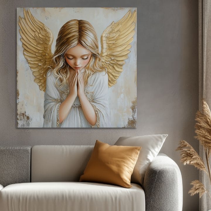 Dipinti di angeli Armonia Celeste | Dipinto acrilico originale al 100%