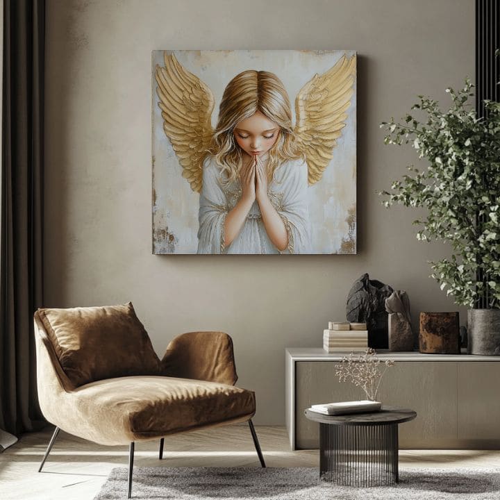 Dipinti di angeli Armonia Celeste | Dipinto acrilico originale al 100%