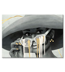 Dipinti su tela - PREMIUM ART - Donna con cappello - immagine 3