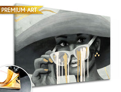 Dipinti su tela - PREMIUM ART - Donna con cappello - immagine 2
