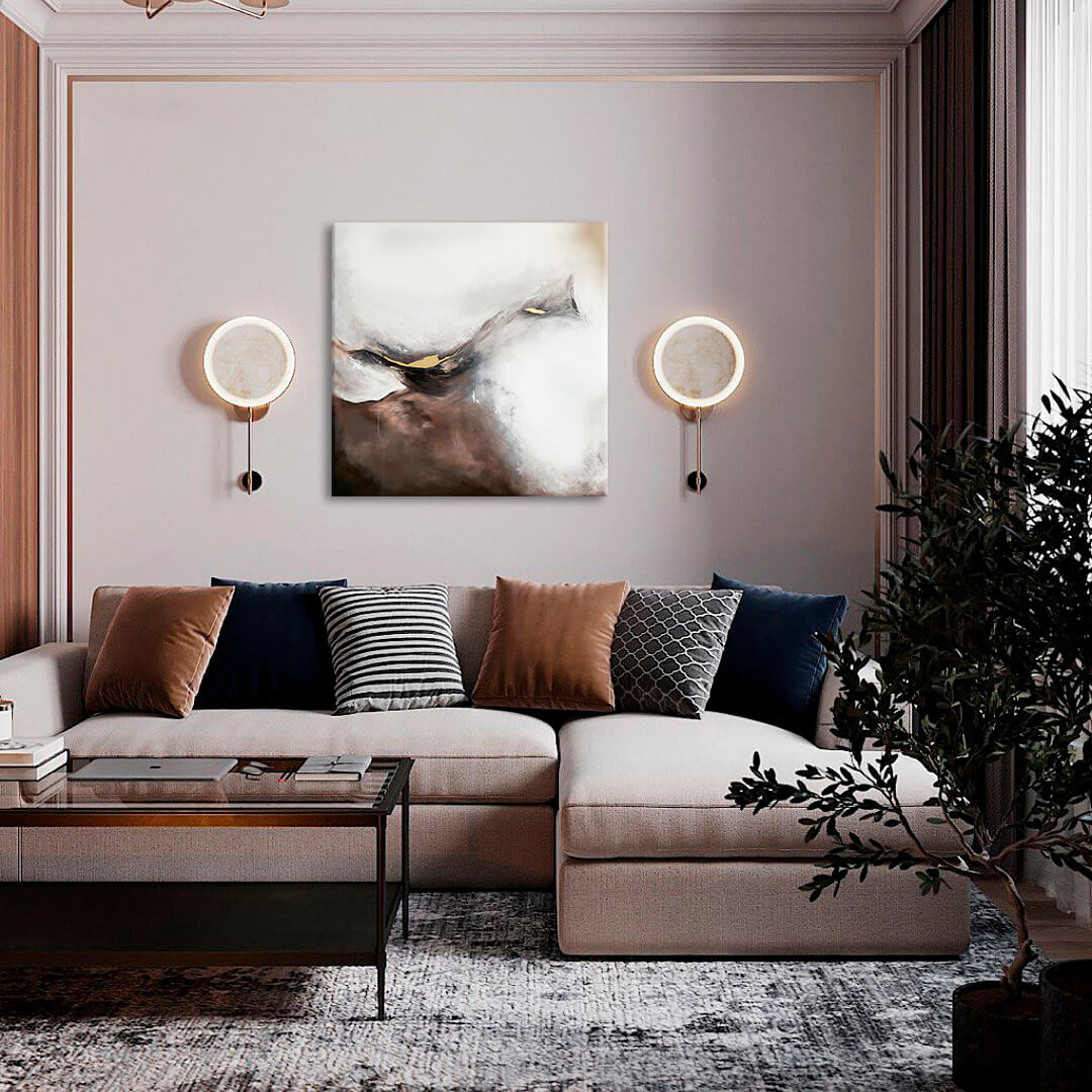 Dipinti su tela - PREMIUM ART - Scudo astratto appannato Sconto 30% 90X90 cm