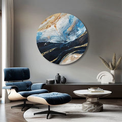 Pittura rotonda dipinta Suono dell'oceano | dimensioni diverse