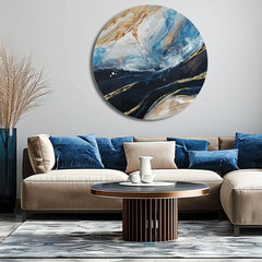 Pittura rotonda dipinta Suono dell'oceano | dimensioni diverse