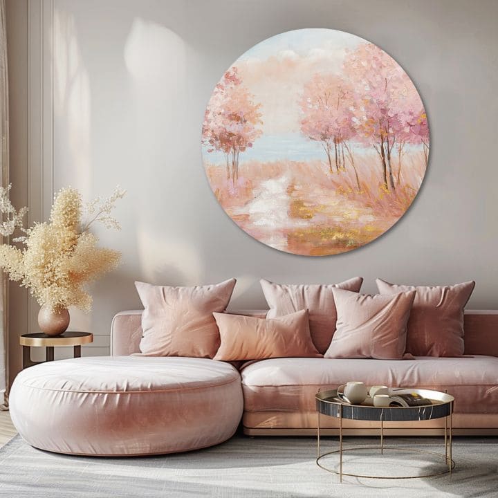 Quadro dipinto rotondo Vita sognata | dimensioni diverse