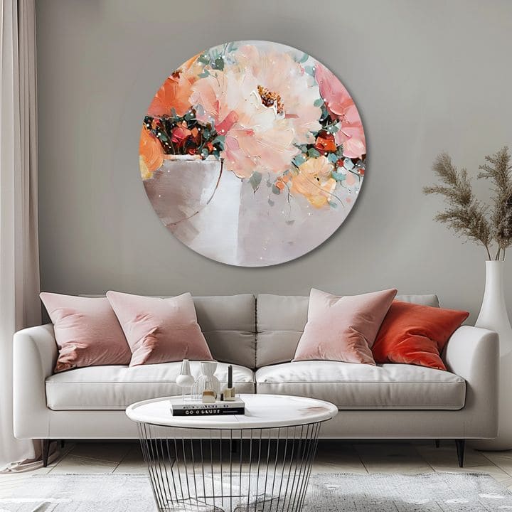 Quadro dipinto rotondo Desiderio di bellezza | dimensioni diverse