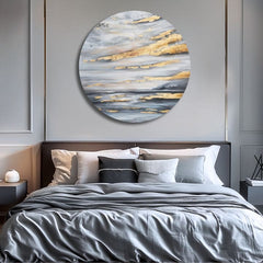 Quadro rotondo dipinto Cielo d'oro | dimensioni diverse