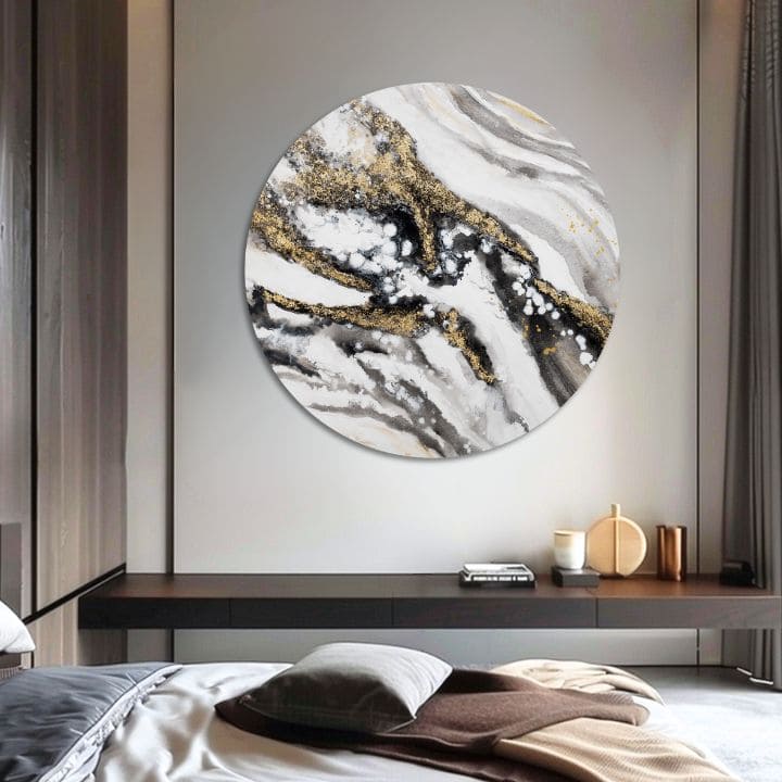 Quadro dipinto rotondo La storia della Terra | dimensioni diverse