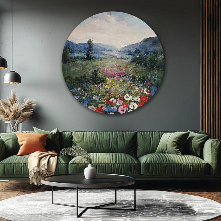 Quadro dipinto rotondo Calma mattutina | dimensioni diverse
