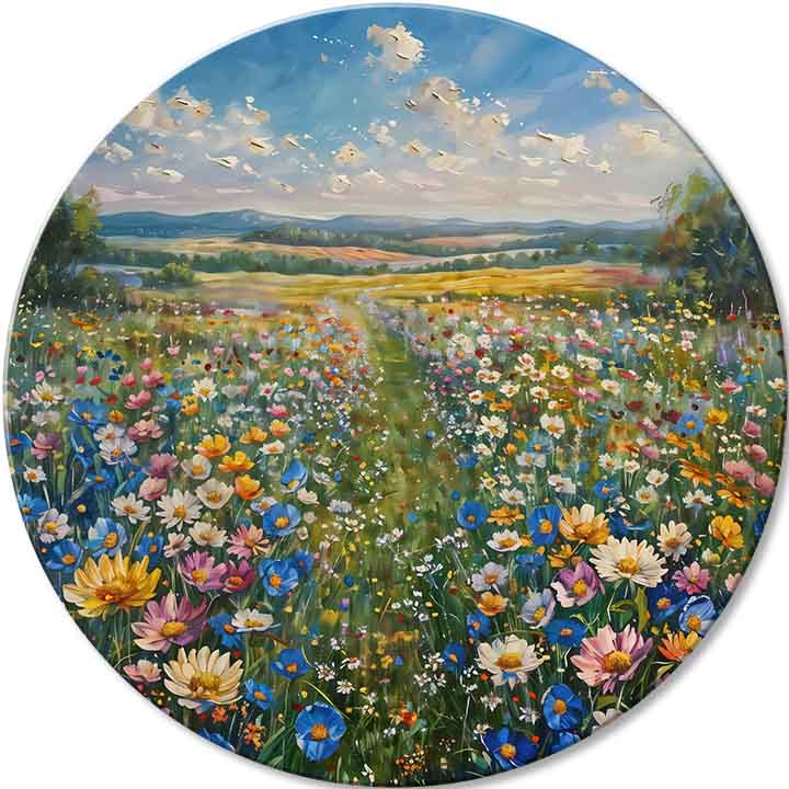 Quadri rotondi con acrilico Il profumo dei fiori