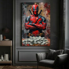 Deadpool: dipinto Money and Chaos | Dettagli in acrilico