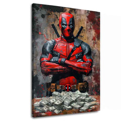 Deadpool: dipinto Money and Chaos | Dettagli in acrilico
