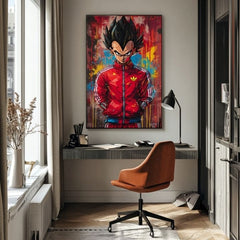 Saiyan: Dipinto del potere del guerriero | Dettagli in acrilico