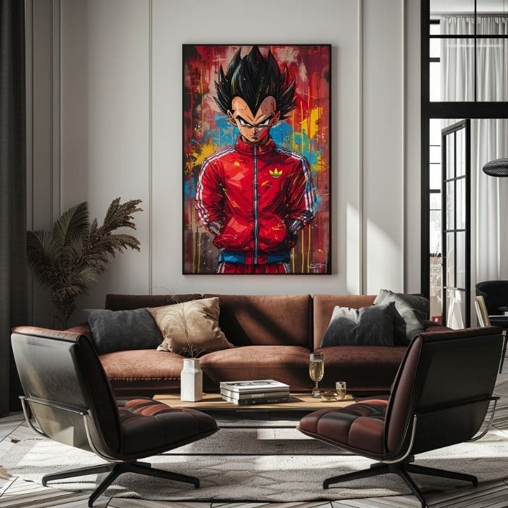 Saiyan: Dipinto del potere del guerriero | Dettagli in acrilico