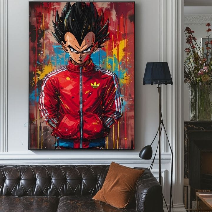 Saiyan: Dipinto del potere del guerriero | Dettagli in acrilico