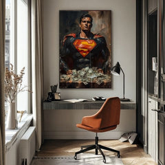 Superman: dipinto Money Man | Dettagli in acrilico