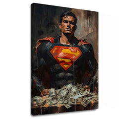 Superman: dipinto Money Man | Dettagli in acrilico