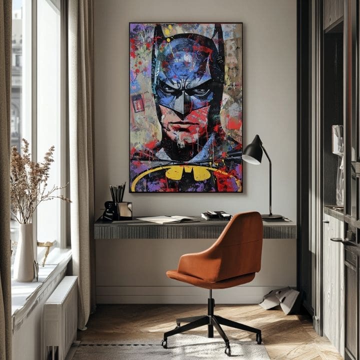 Batman: dipinto Dark Guardian | Dettagli in acrilico