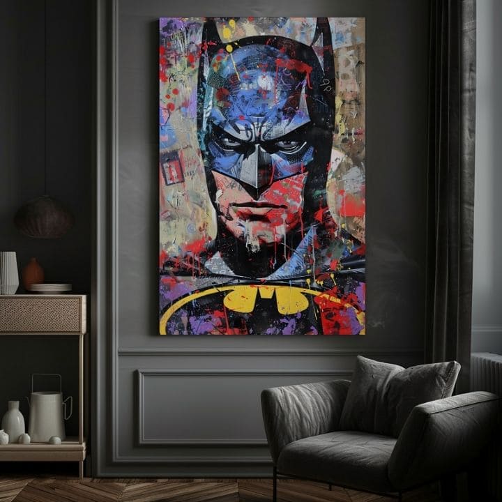 Batman: dipinto Dark Guardian | Dettagli in acrilico