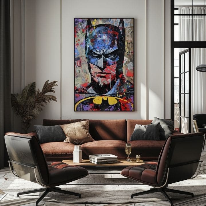 Batman: dipinto Dark Guardian | Dettagli in acrilico