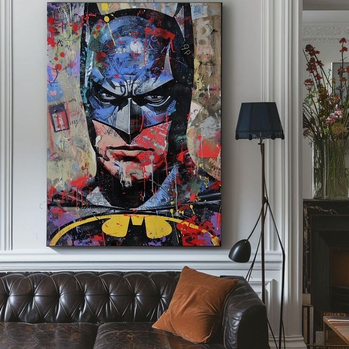 Batman: dipinto Dark Guardian | Dettagli in acrilico