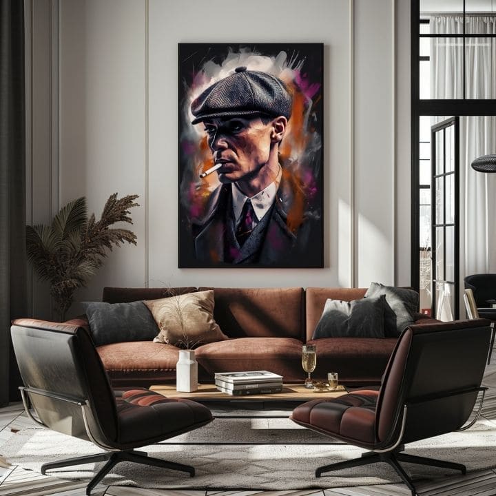 Tommy Shelby: dipinto King of the Streets | Dettagli acrilici